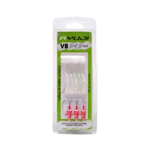 Ryuji V8 8cm 5.5gr Silikon Yem - WHITE GLITTER GLOW