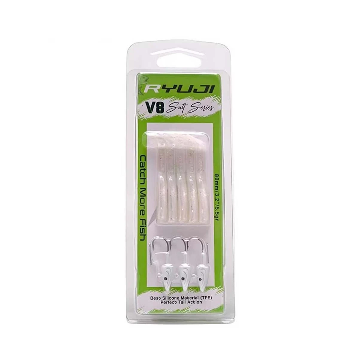 Ryuji V8 8cm 5.5gr Silikon Yem - PEARL