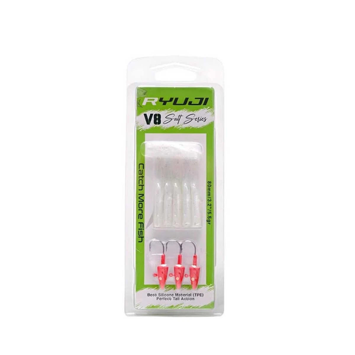 Ryuji V8 8cm 5.5gr Silikon Yem - TRANS RED HEAD