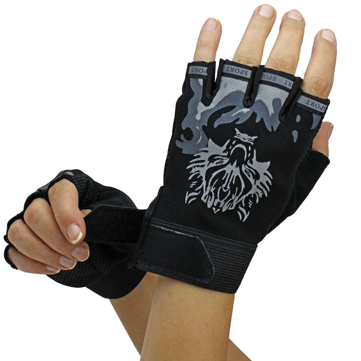 SPINSTAR Sports Tam Kesik Parmak Spin Eldiveni Siyah