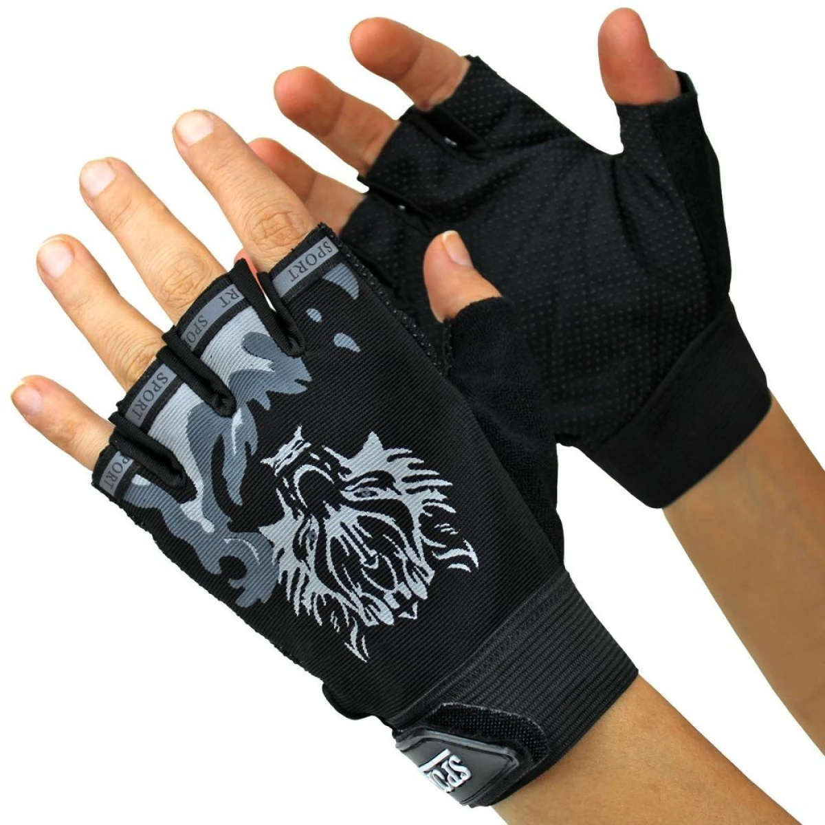 SPINSTAR Sports Tam Kesik Parmak Spin Eldiveni Siyah