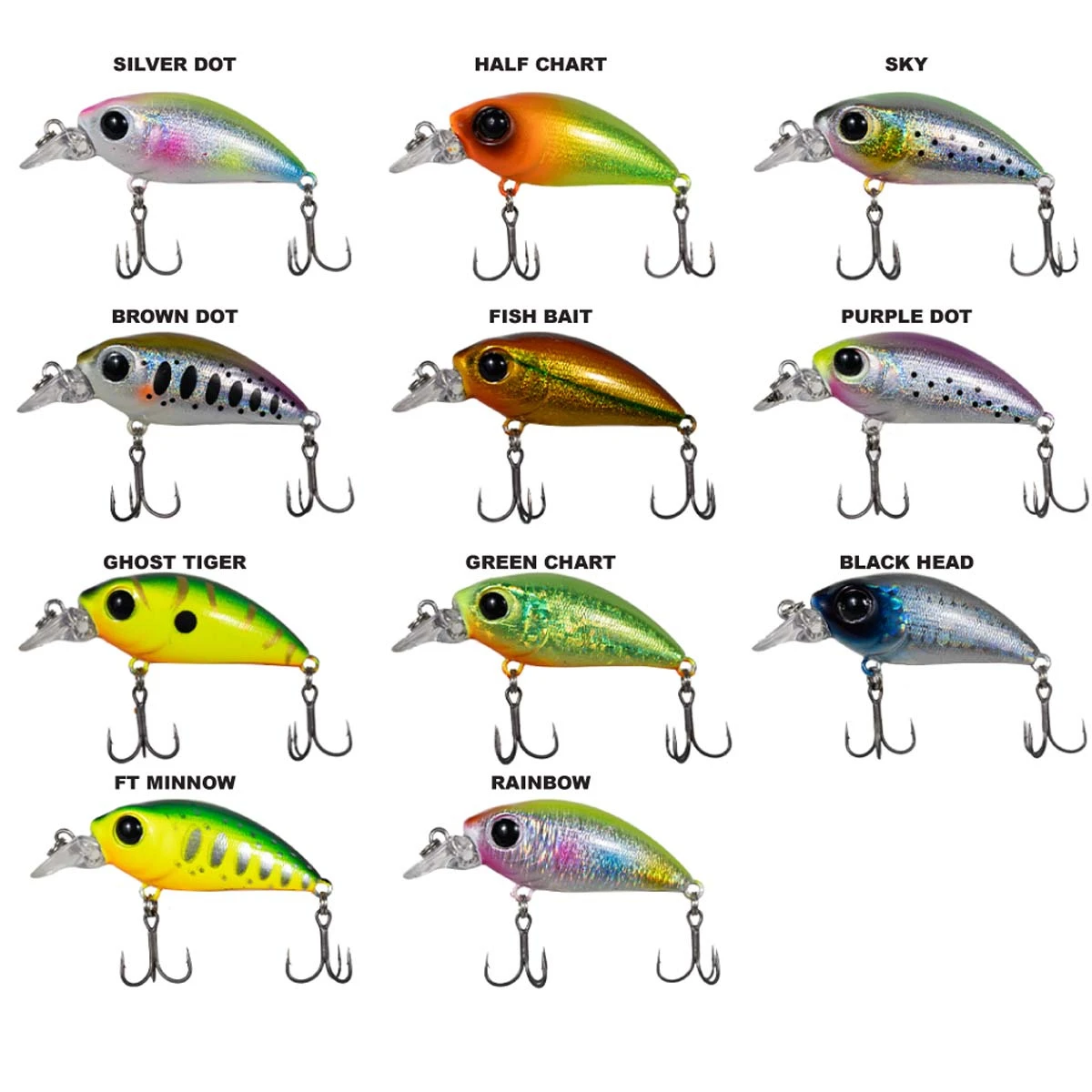 RYUJI SMALL MINNOW 4.5CM 5.2GR - BLACK HEAD
