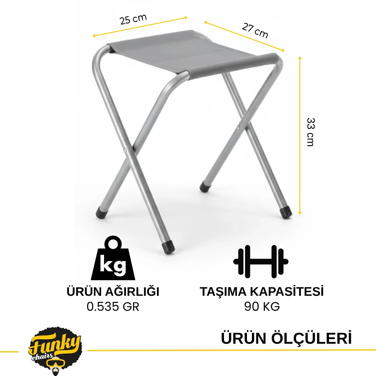 FUNKY CHAIRS Katlanabilir Tabure - Füme