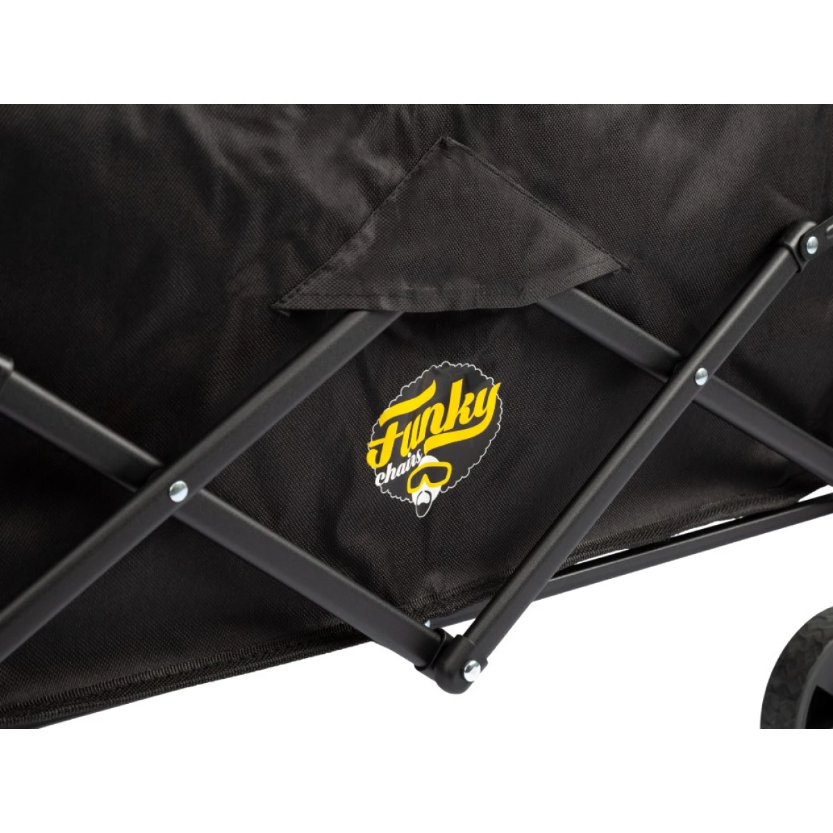 FUNKY CHAIRS 65 Litre Fren Sistemli, Rulmanlı, L Boy Katlanır Vagon Plaj Taşıma ve Kamp Arabası - Siyah