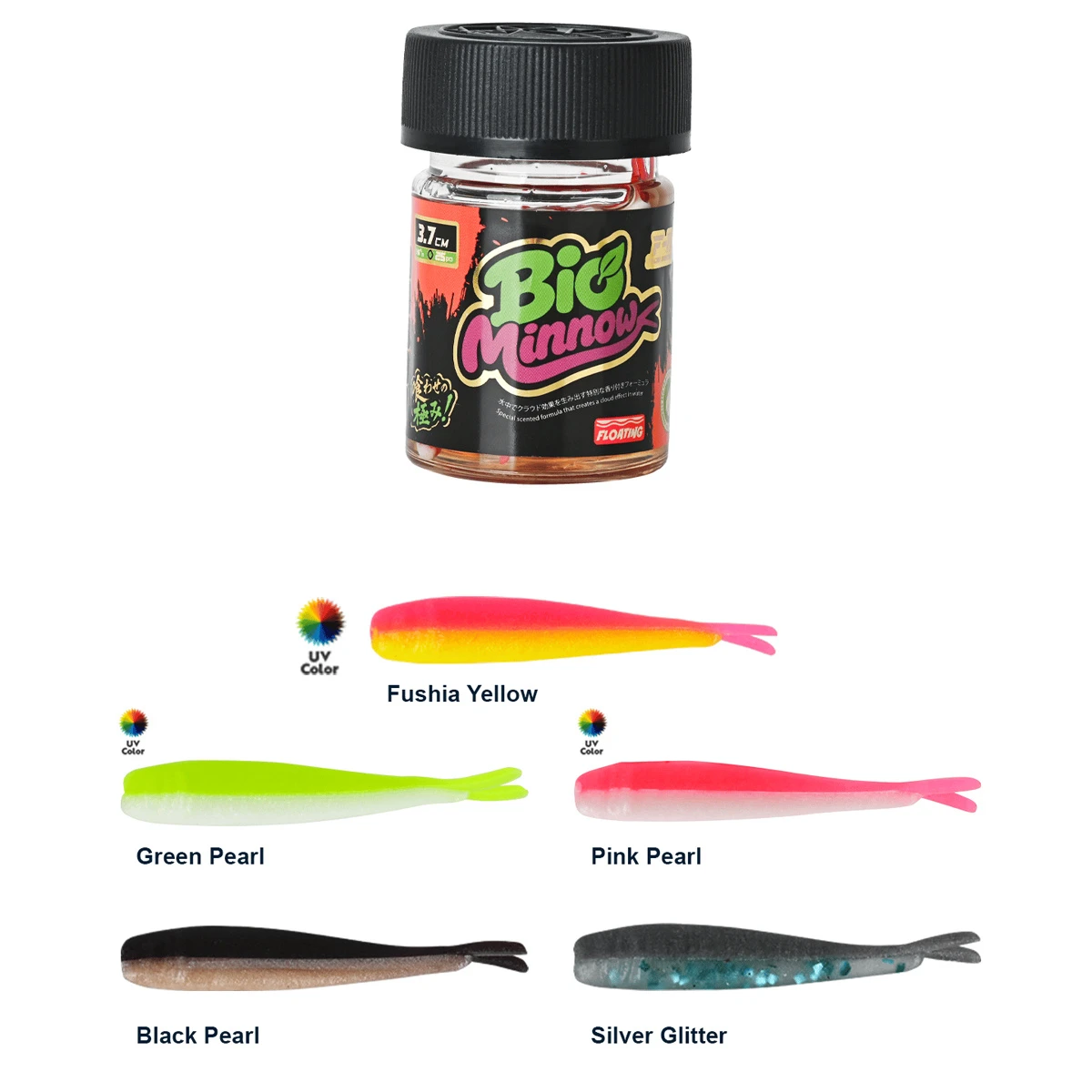 Fujin Bio Minnow 3.7cm Floating Black Pearl