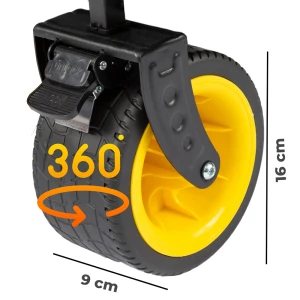 FUNKY CHAIRS 100 Litre Fren Sistemli, Rulmanlı, Kalın Teker, XL Boy Katlanır Vagon Plaj Taşıma ve Kamp Arabası - Sarı Jant