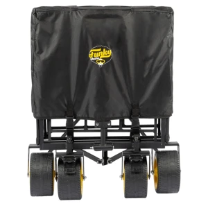 FUNKY CHAIRS 100 Litre Fren Sistemli, Rulmanlı, Kalın Teker, XL Boy Katlanır Vagon Plaj Taşıma ve Kamp Arabası - Sarı Jant