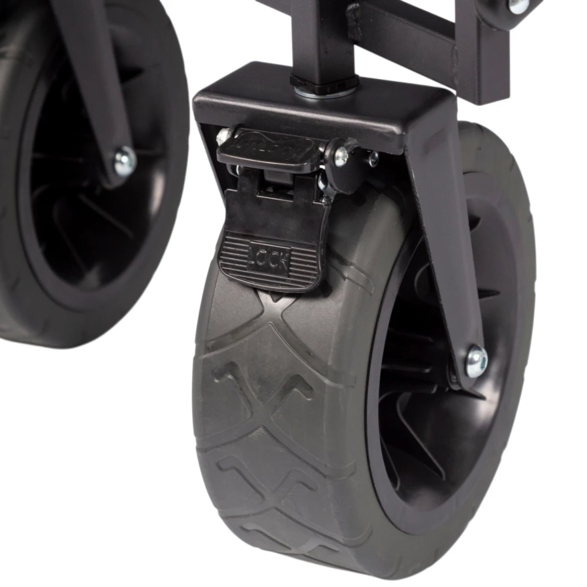 FUNKY CHAIRS 95 Litre Fren Sistemli, Rulmanlı, Kalın Teker, XL Boy Katlanır Vagon Plaj Taşıma ve Kamp Arabası - Siyah