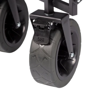 FUNKY CHAIRS 95 Litre Fren Sistemli, Rulmanlı, Kalın Teker, XL Boy Katlanır Vagon Plaj Taşıma ve Kamp Arabası - Siyah