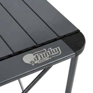 FUNKY CHAIRS Titanium Katlanabilir Çantalı Alüminyum Kamp ve Piknik Masası 68*68*58 - Füme