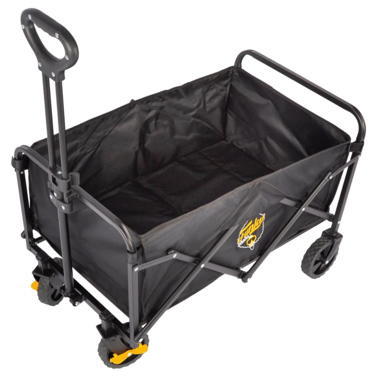 FUNKY CHAIRS 60 Litre Fren Sistemli, Rulmanlı, L Boy Katlanır Vagon Plaj Taşıma ve Kamp Arabası - Siyah