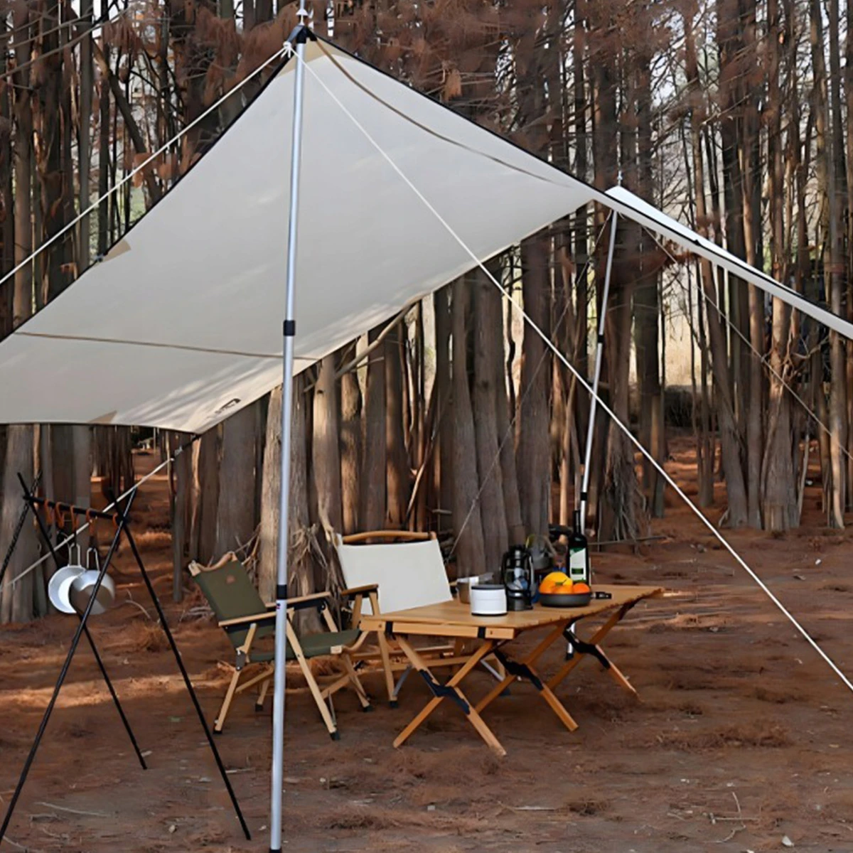 FUNKY CHAIRS 2 Adet Ayarlanabilir Teleskopik Alüminyum Tarp Tente Çadır Direği 230 cm