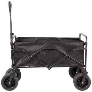 FUNKY CHAIRS 95 Litre Fren Sistemli, Rulmanlı, Kalın Teker, XL Boy Katlanır Vagon Plaj Taşıma ve Kamp Arabası - Siyah