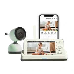 SENTICA Akıllı Bebek Kamerası Wi-Fi, 2MP, 5" Telsiz Monitörlü, Mobil Takip, Ağlama Algılama, 360° Gece Görüş, RGB Lambalı, İki Yönlü Görüşme, Ninni , Bulut/SD Kart Depolama
