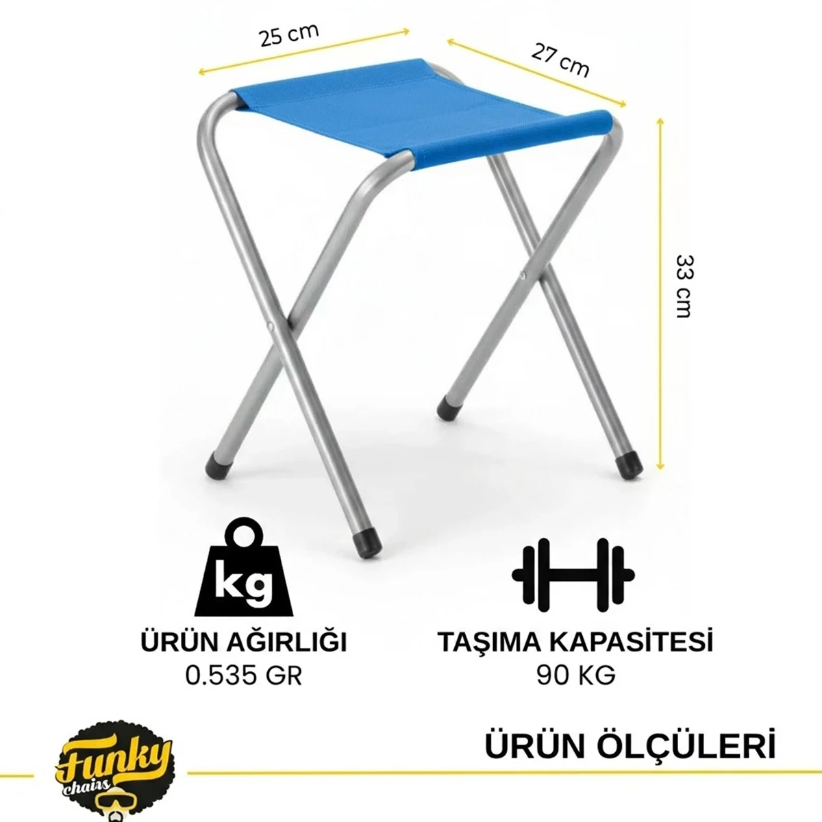 FUNKY CHAIRS Katlanabilir Tabure - Mavi