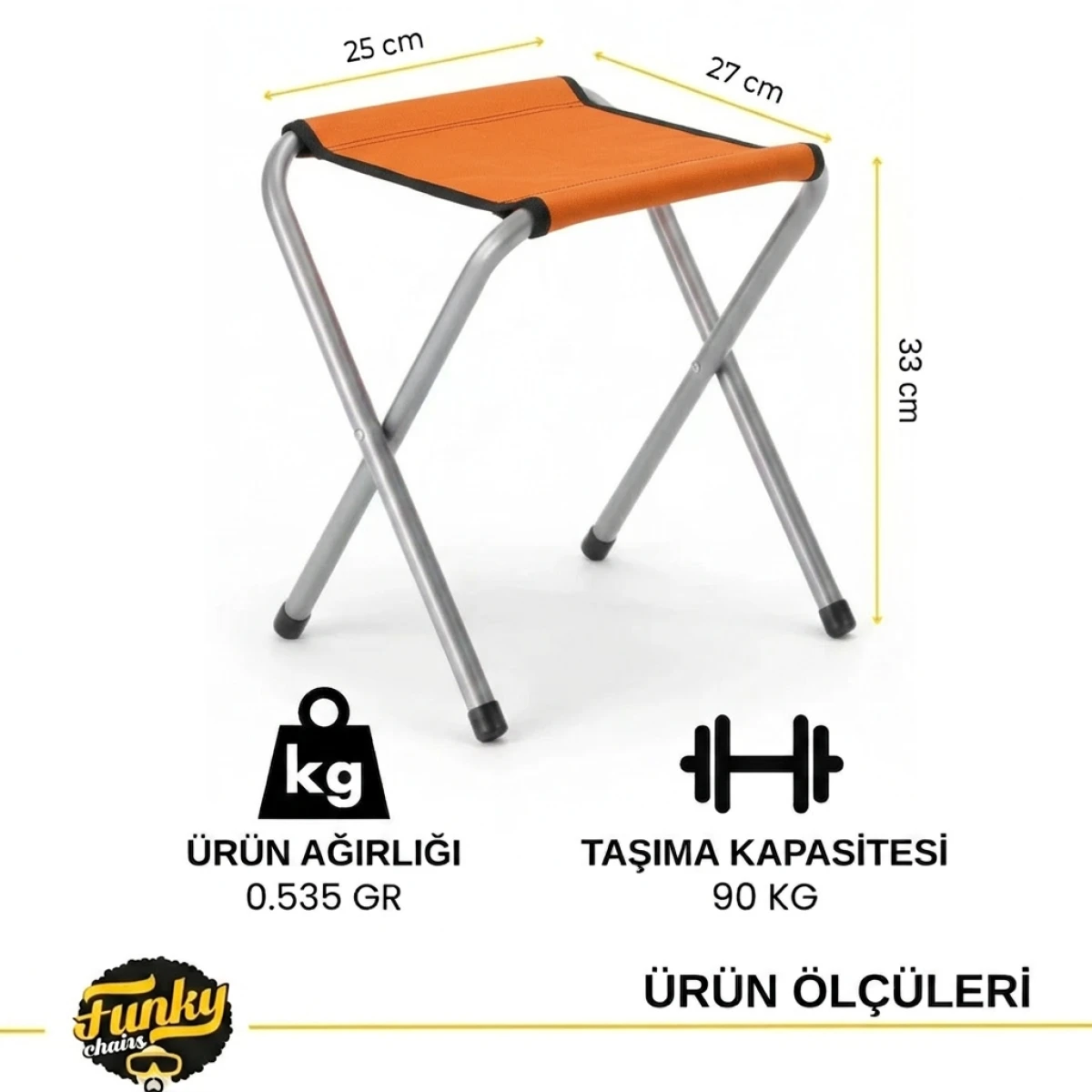 FUNKY CHAIRS Katlanabilir Tabure - Turuncu 1 Adet