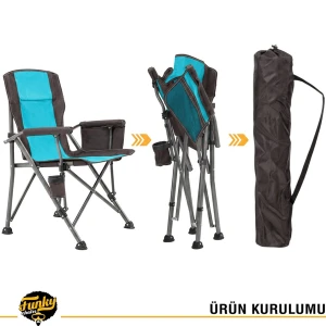FUNKY CHAIRS River Side Katlanabilir Kamp Sandalyesi - Turkuaz/Gri