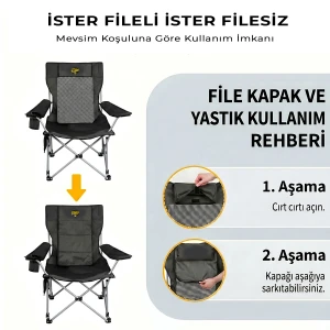FUNKY CHAIRS Lazy 4 Yatabilen Kamp Sandalyesi Lacivert