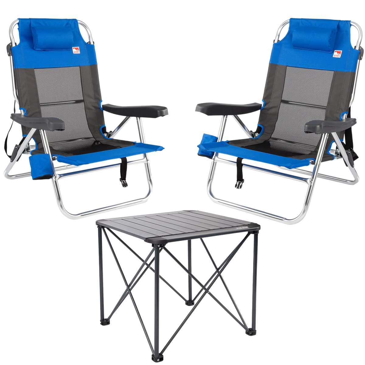 FUNKY CHAIRS Masa Sandalye Seti - 2 Adet Beach Star Light Şezlong ve 1 Adet Titanium Masa