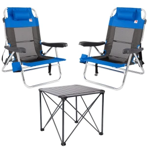 FUNKY CHAIRS Masa Sandalye Seti - 2 Adet Beach Star Light Şezlong ve 1 Adet Titanium Masa