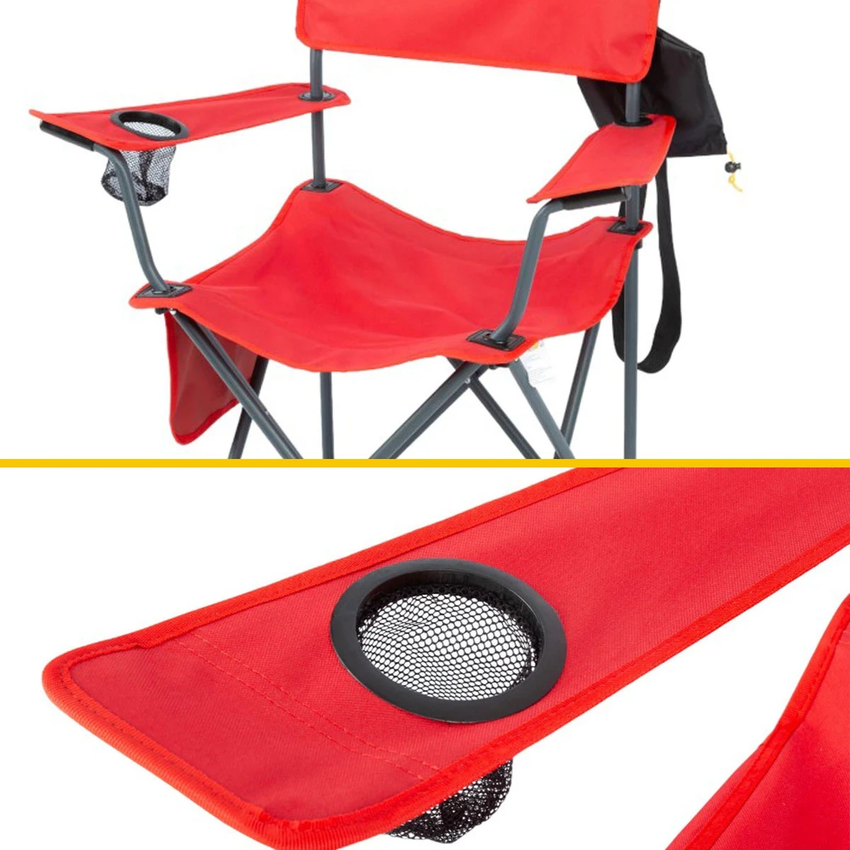 FUNKY CHAIRS Camper Katlanabilir Kamp Piknik Sandalyesi - Kırmızı (4 Adet)