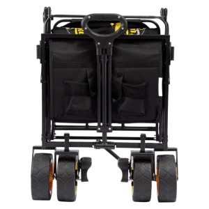 FUNKY CHAIRS Gölgelikli 110 Litre Fren Sistemli, Rulmanlı, Kalın Teker, XL Boy Katlanır Vagon Plaj Taşıma ve Kamp Arabası - Siyah