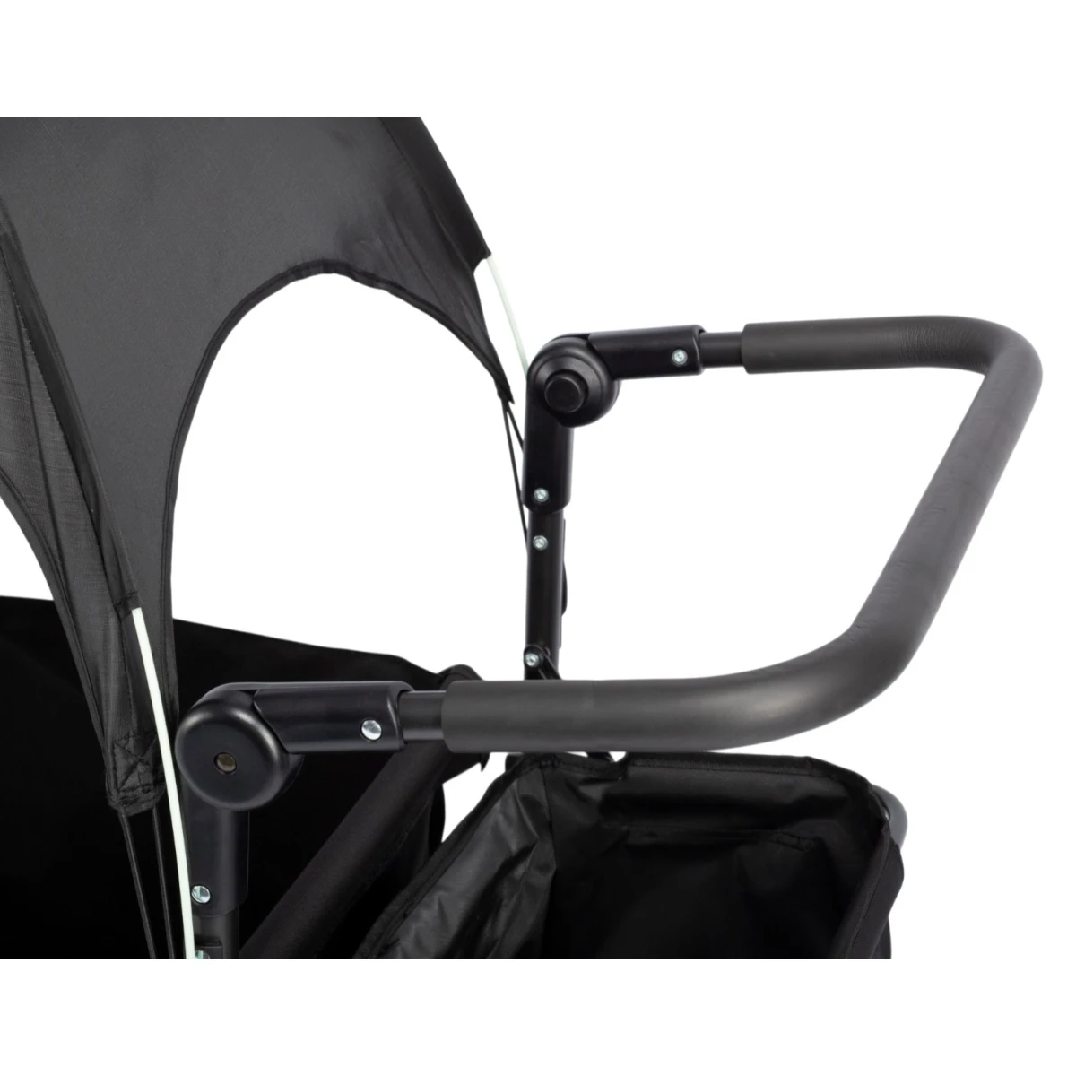 FUNKY CHAIRS Gölgelikli 110 Litre Fren Sistemli, Rulmanlı, Kalın Teker, XL Boy Katlanır Vagon Plaj Taşıma ve Kamp Arabası - Siyah