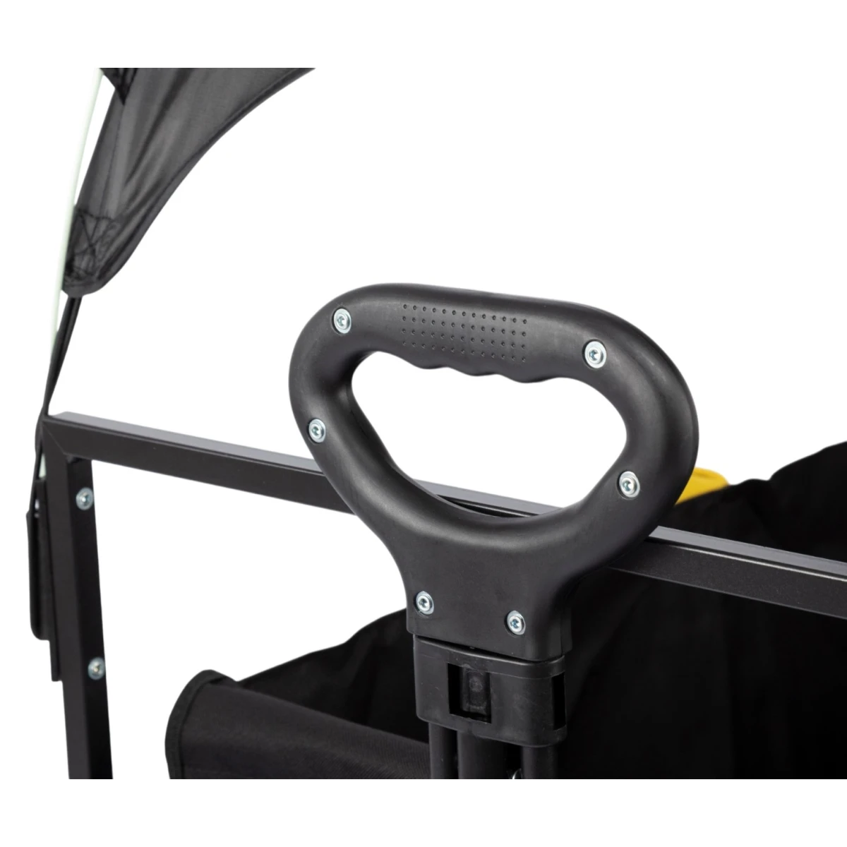 FUNKY CHAIRS Gölgelikli 110 Litre Fren Sistemli, Rulmanlı, Kalın Teker, XL Boy Katlanır Vagon Plaj Taşıma ve Kamp Arabası - Siyah