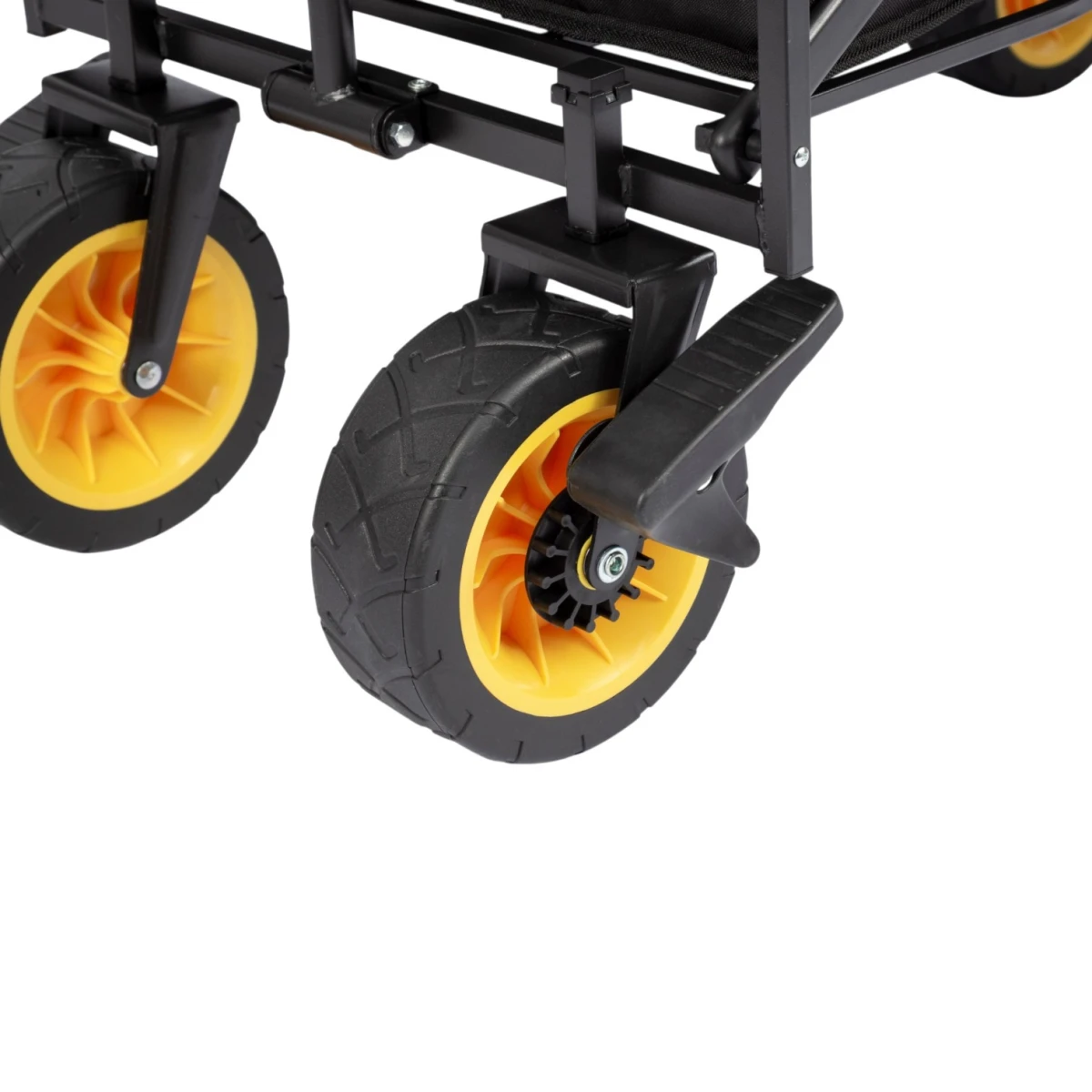 FUNKY CHAIRS Gölgelikli 110 Litre Fren Sistemli, Rulmanlı, Kalın Teker, XL Boy Katlanır Vagon Plaj Taşıma ve Kamp Arabası - Siyah
