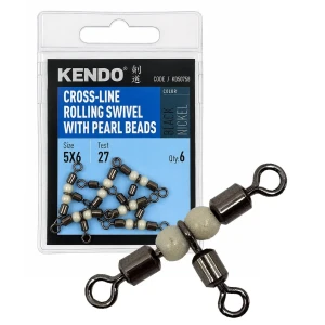 Kendo Cross-line Rolling Swivel With Pearl Beads 6 Adet