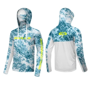 RYUJI UV Performance Hoodie Shirt+Neck Ice Blue Boyunluklu T-Shirt