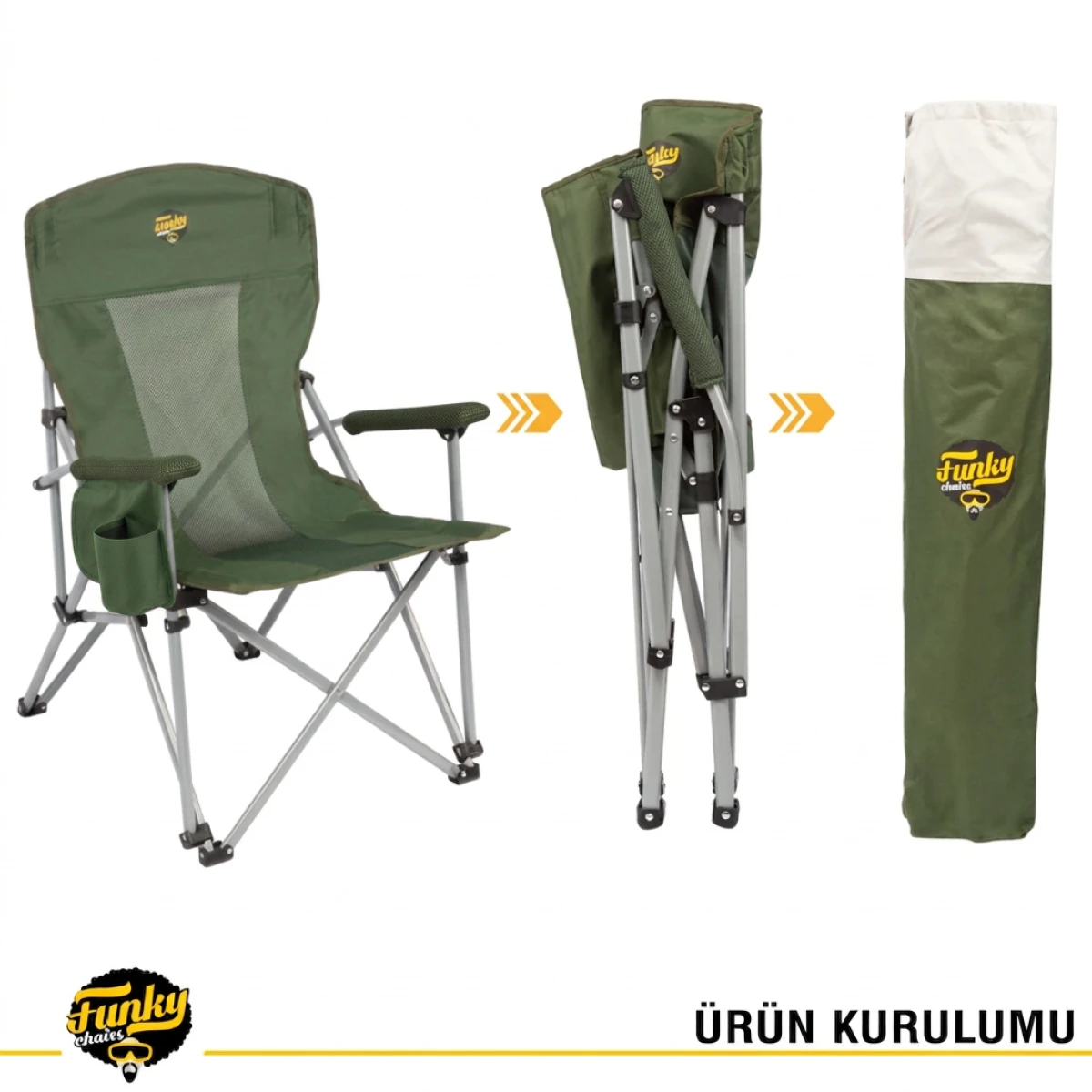 FUNKY CHAIRS Big Small Kamp Sandalyesi - Haki