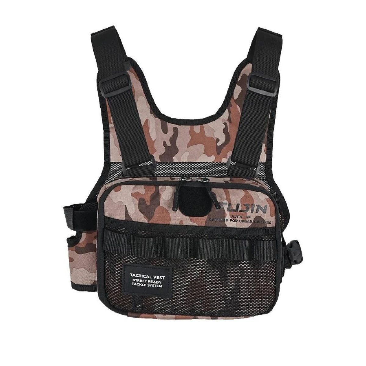 Fujin Tactical Vest Brown Camo Balıkçı Çantası