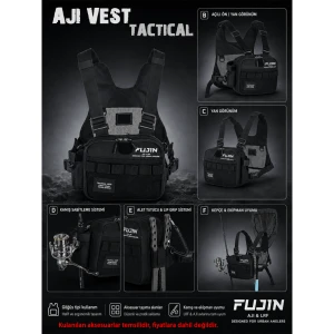 Fujin Tactical Vest Black Balıkçı Çantası