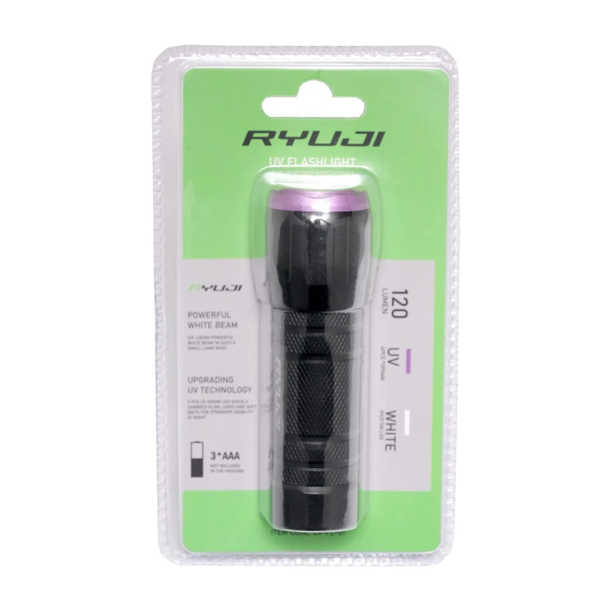 RYUJI 120 Lümen Beyaz + UV Işıklı El Feneri