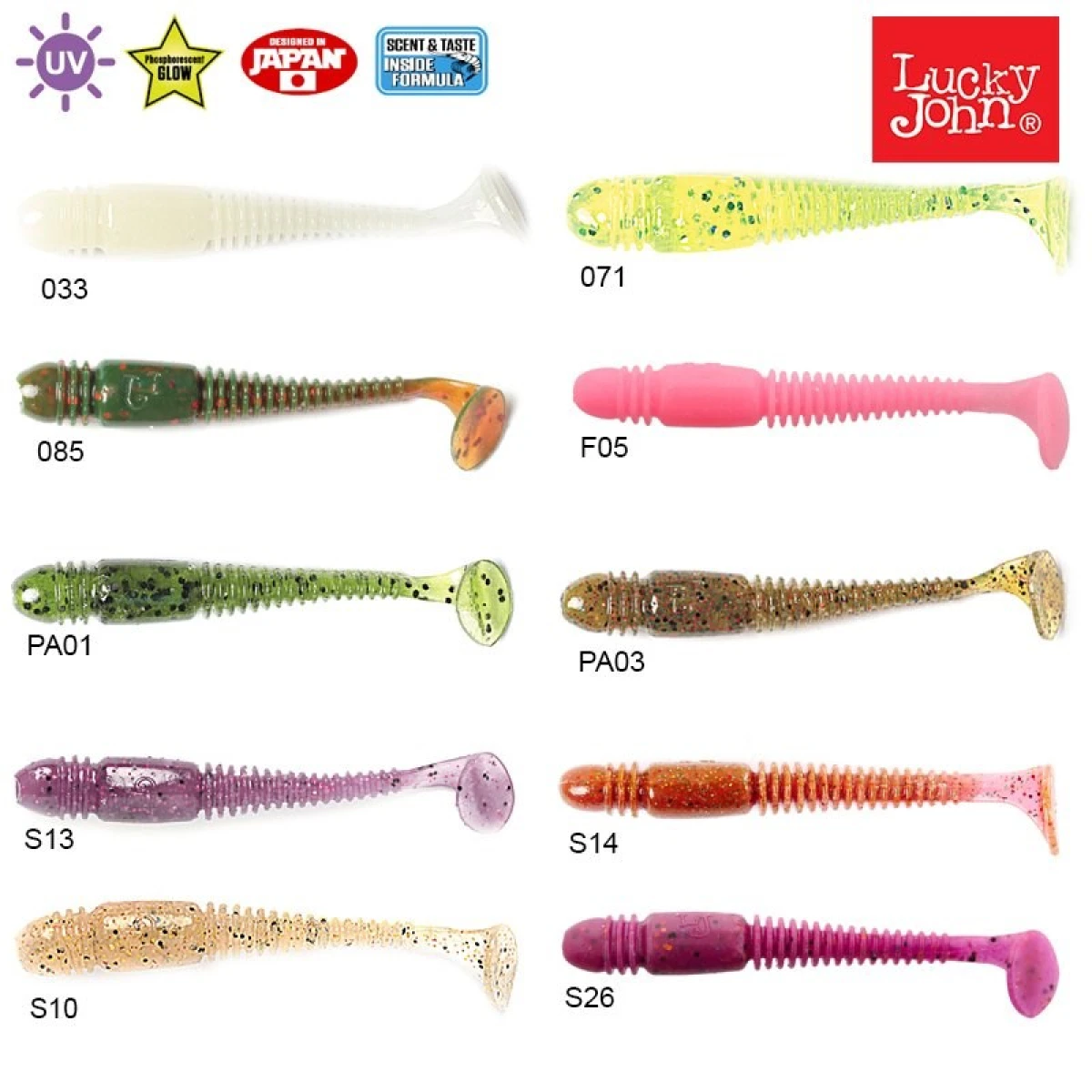 Lucky John Tioga 2'' (5.08 cm) 10P Silikon Yem F05
