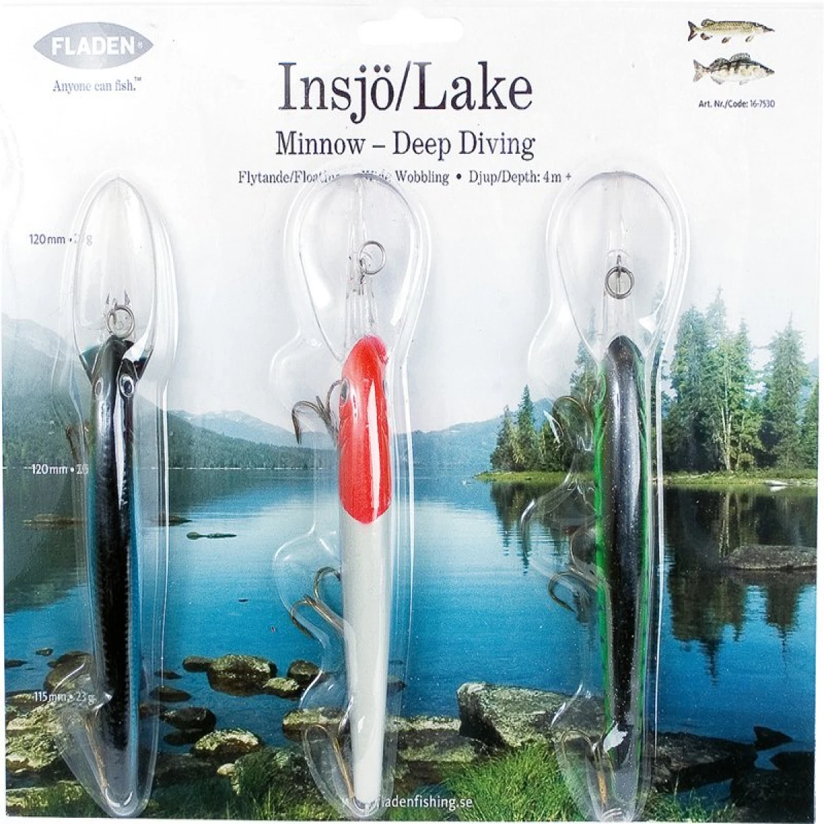 Fladen Deep Dive Minnow Maket Balık Seti 25G 3P