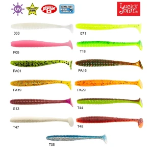 Lucky John S-Shad Tail 3.8'' (9.65 cm) 5P Silikon Yem S13