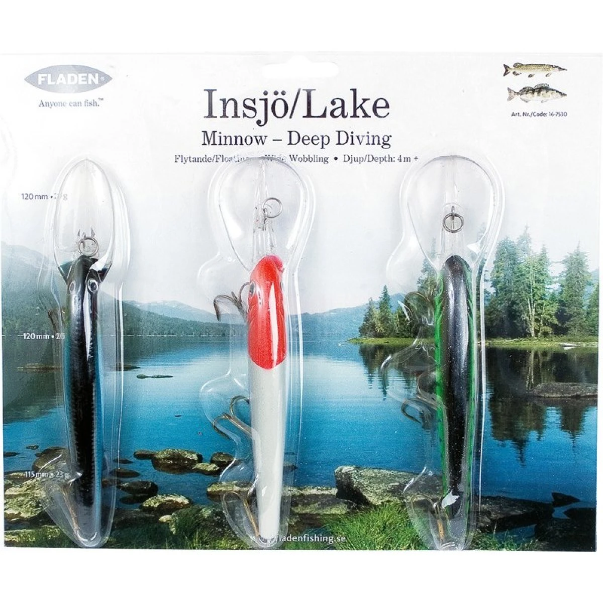 Fladen Deep Dive Minnow Maket Balık Seti 25G 3P