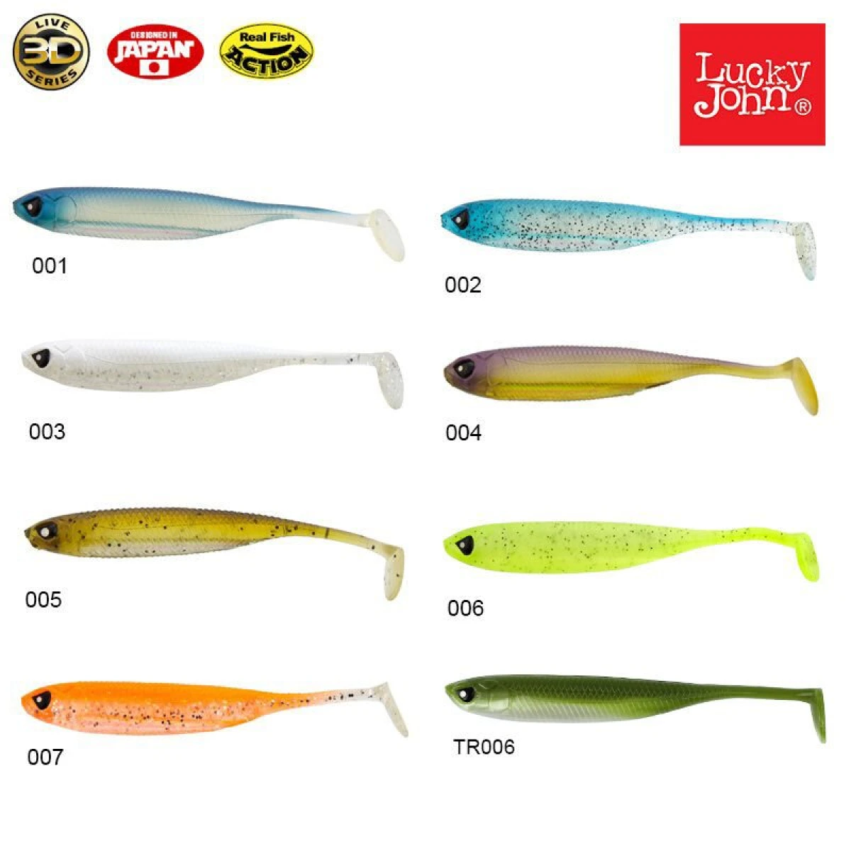 Lucky John Makora 3D Shad Tail 5'' (12.7 cm) 4P Silikon Yem 006