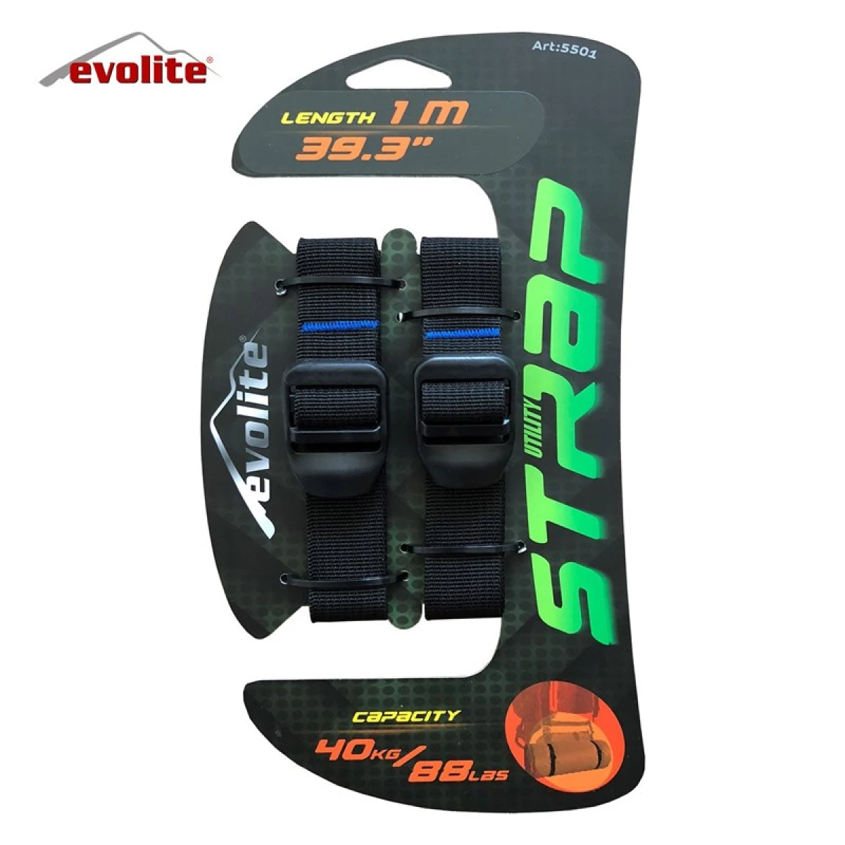 Evolite Straps Sıkıştırma Perlonu 1 metre - Siyah