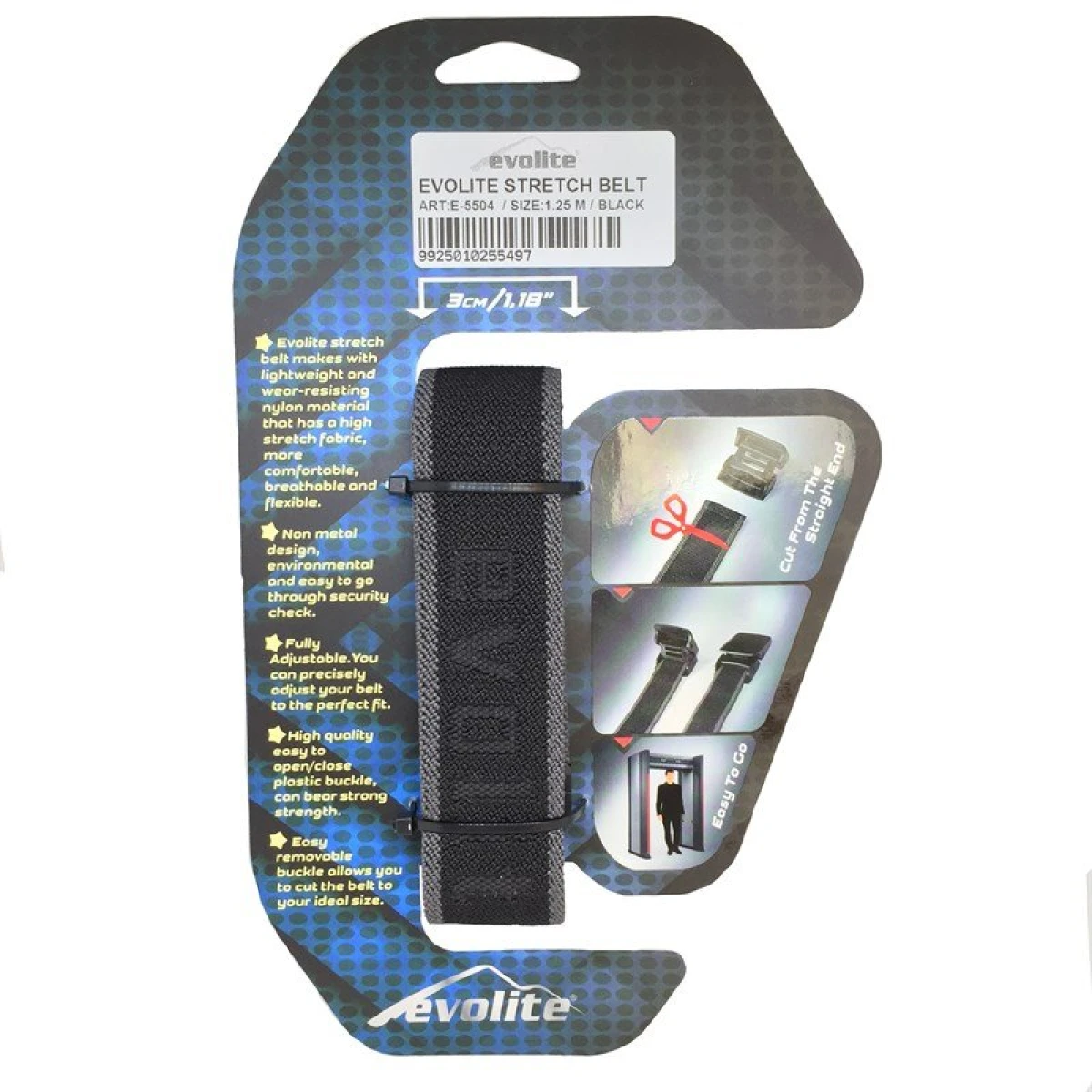 Evolite Stretch Outdoor Kemer - Gri - 135