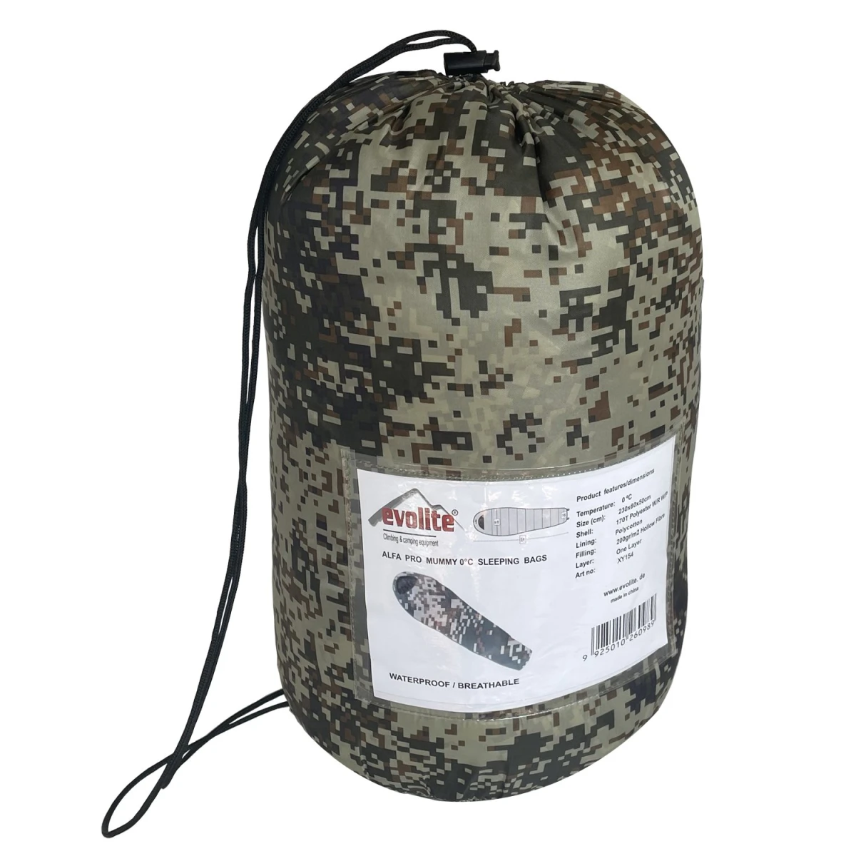 Evolite Alfa Pro Camo Uyku Tulumu 0 - Sağ