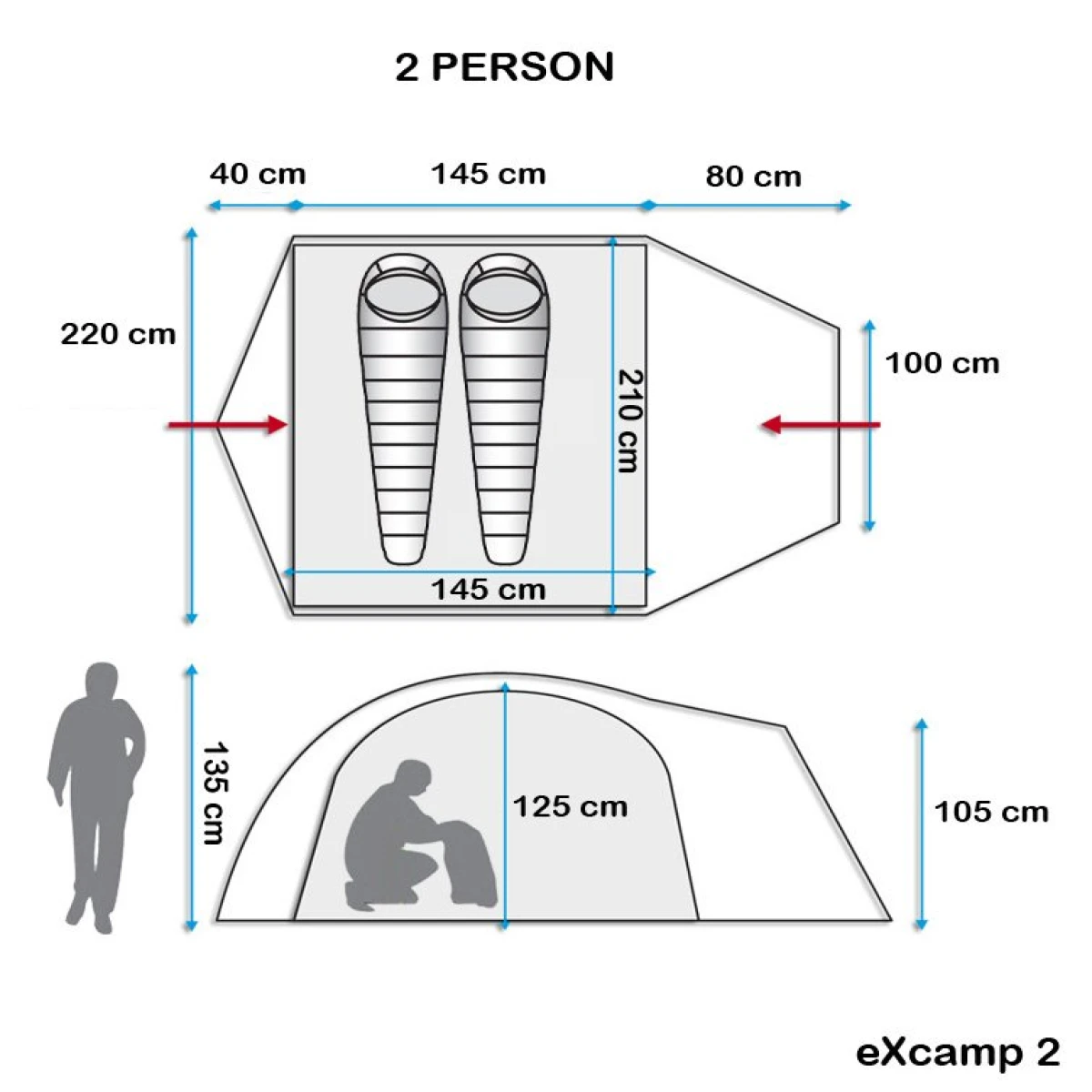 EVOLITE Excamp 2 Pro Kişilik Çadır