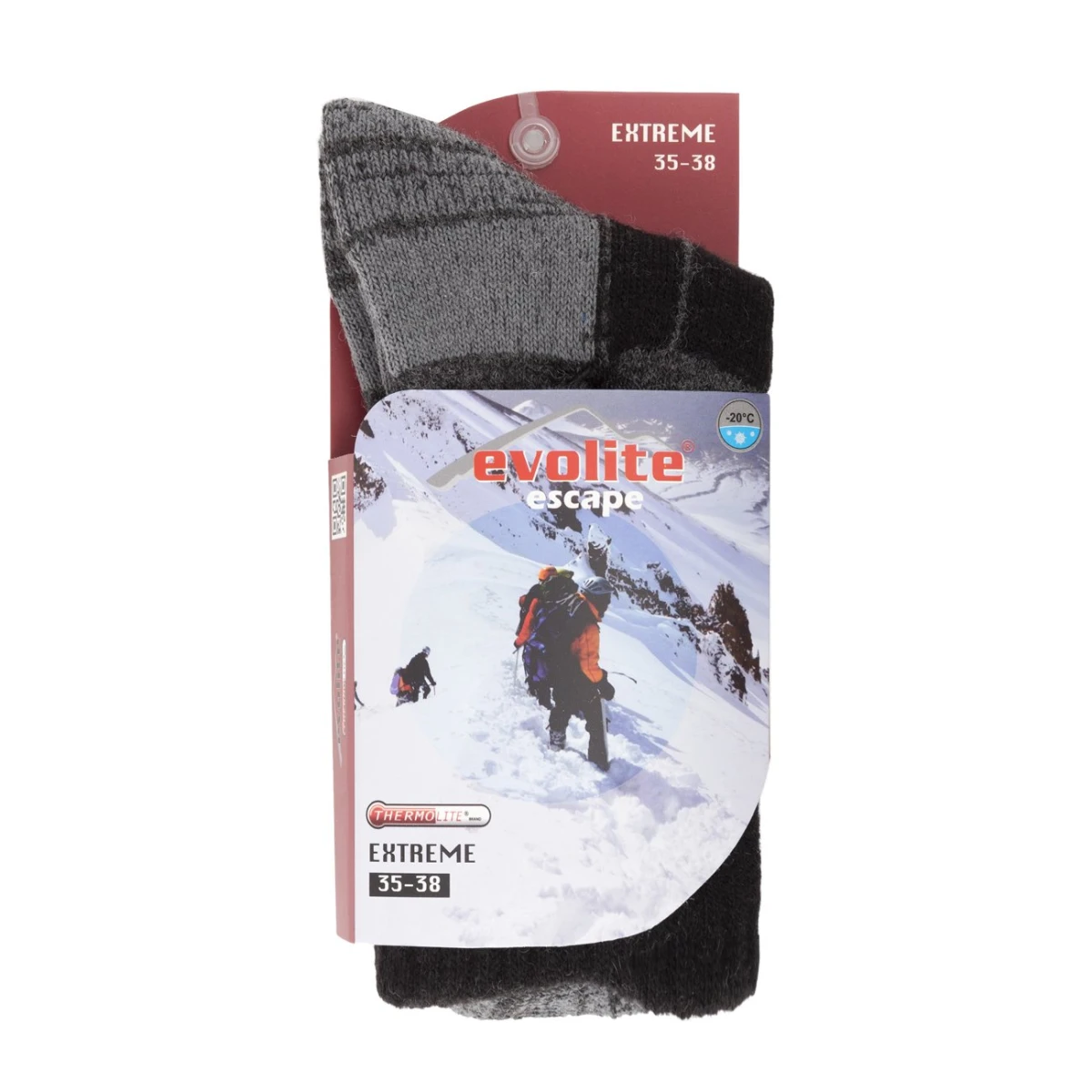Evolite Escape X-treme –20°C Kışlık Termal Çorap - Siyah - 43-46