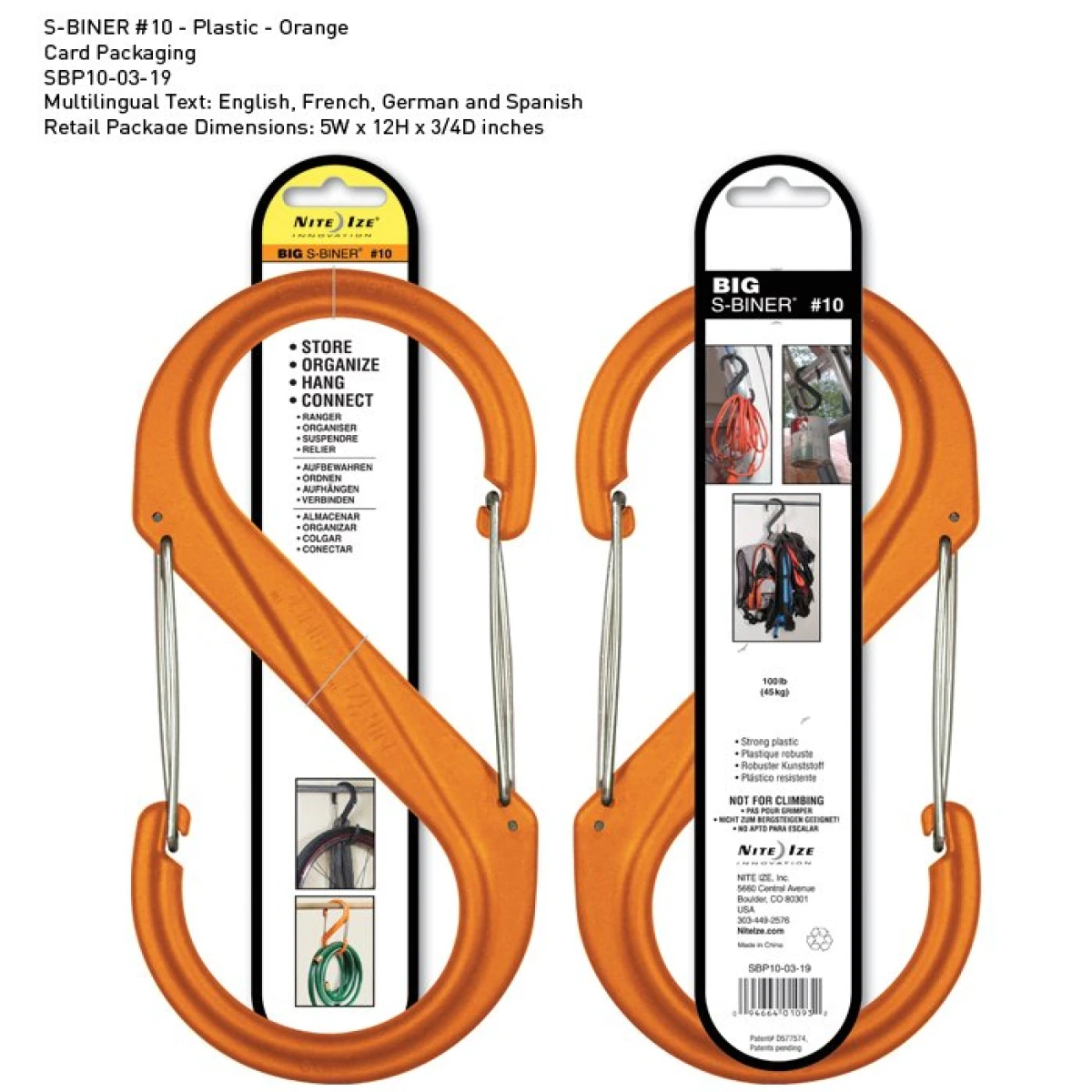 NITE IZE S-Biner Plastik Size 10-Orange