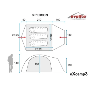 EVOLITE ExCamp 3 Pro Kişilik Çadır