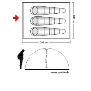 EVOLITE Tour 3 Kişilik Çift Tente Çadır mavi