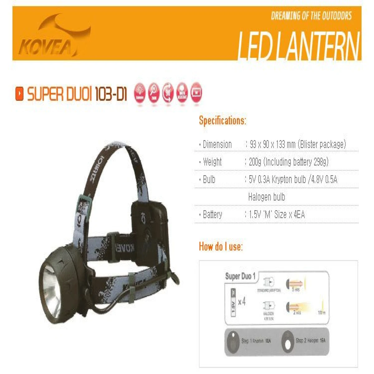 KOVEA Super Duo 1 Kafa Lambası