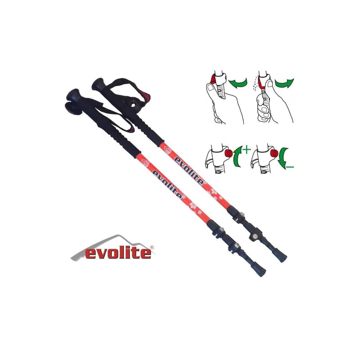 Evolite Speed-Lock Dıştan Kilitli Trekking Batonu - Turuncu
